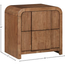  Color_Walnut -- Fluted Walnut Solid Wood And Oak Veneer Nightstand IMAGE 9