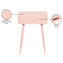  Color_Pink -- Rylan Pink Iron Nightstand IMAGE 6