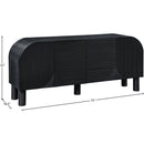  Meridian Casablanca Black Solid Wood And Oak Veneer Sideboard / Buffet IMAGE 9