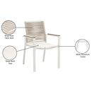  Meridian Maldives Beige Mesh And Rope Fabric Outdoor Patio Dining Arm Chair IMAGE 10