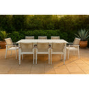  Meridian Maldives Beige Mesh And Rope Fabric Outdoor Patio Dining Arm Chair IMAGE 2