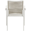  Meridian Maldives Beige Mesh And Rope Fabric Outdoor Patio Dining Arm Chair IMAGE 3