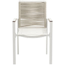  Meridian Maldives Beige Mesh And Rope Fabric Outdoor Patio Dining Arm Chair IMAGE 4
