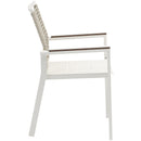  Meridian Maldives Beige Mesh And Rope Fabric Outdoor Patio Dining Arm Chair IMAGE 5