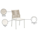  Meridian Maldives Beige Mesh And Rope Fabric Outdoor Patio Dining Side Chair IMAGE 10