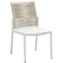  Meridian Maldives Beige Mesh And Rope Fabric Outdoor Patio Dining Side Chair IMAGE 1