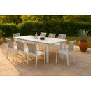  Meridian Maldives Beige Mesh And Rope Fabric Outdoor Patio Dining Side Chair IMAGE 2