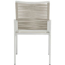  Meridian Maldives Beige Mesh And Rope Fabric Outdoor Patio Dining Side Chair IMAGE 3