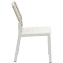  Meridian Maldives Beige Mesh And Rope Fabric Outdoor Patio Dining Side Chair IMAGE 5