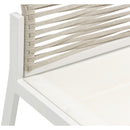  Meridian Maldives Beige Mesh And Rope Fabric Outdoor Patio Dining Side Chair IMAGE 6