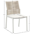  Meridian Maldives Beige Mesh And Rope Fabric Outdoor Patio Dining Side Chair IMAGE 9