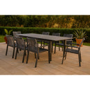  Meridian Maldives Grey Mesh And Rope Fabric Outdoor Patio Dining Arm Chair IMAGE 2