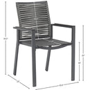  Meridian Maldives Grey Mesh And Rope Fabric Outdoor Patio Dining Arm Chair IMAGE 9