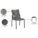  Meridian Maldives Grey Mesh And Rope Fabric Outdoor Patio Dining Side Chair IMAGE 10