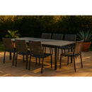 Meridian Maldives Grey Mesh And Rope Fabric Outdoor Patio Dining Side Chair IMAGE 2