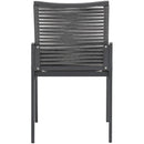  Meridian Maldives Grey Mesh And Rope Fabric Outdoor Patio Dining Side Chair IMAGE 3