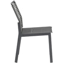  Meridian Maldives Grey Mesh And Rope Fabric Outdoor Patio Dining Side Chair IMAGE 5