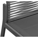  Meridian Maldives Grey Mesh And Rope Fabric Outdoor Patio Dining Side Chair IMAGE 6