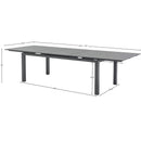  Meridian Maldives 95.5" / 119" Grey Aluminum Outdoor Patio Dining Table IMAGE 14