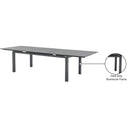 Meridian Maldives 95.5" / 119" Grey Aluminum Outdoor Patio Dining Table IMAGE 15