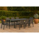  Meridian Maldives 95.5" / 119" Grey Aluminum Outdoor Patio Dining Table IMAGE 2