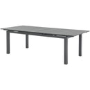  Meridian Maldives 95.5" / 119" Grey Aluminum Outdoor Patio Dining Table IMAGE 4