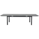  Meridian Maldives 95.5" / 119" Grey Aluminum Outdoor Patio Dining Table IMAGE 5