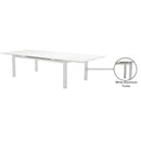  Meridian Maldives 95.5" / 119" White Aluminum Outdoor Patio Dining Table IMAGE 14