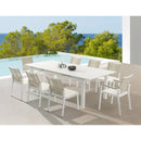  Meridian Maldives 95.5" / 119" White Aluminum Outdoor Patio Dining Table IMAGE 3