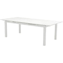  Meridian Maldives 95.5" / 119" White Aluminum Outdoor Patio Dining Table IMAGE 4