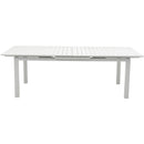  Meridian Maldives 95.5" / 119" White Aluminum Outdoor Patio Dining Table IMAGE 6