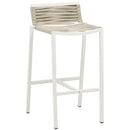  Meridian Maldives Cream Mesh And Rope Fabric Outdoor Patio Bar Stool IMAGE 1