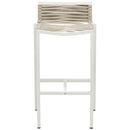  Meridian Maldives Cream Mesh And Rope Fabric Outdoor Patio Bar Stool IMAGE 4