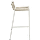  Meridian Maldives Cream Mesh And Rope Fabric Outdoor Patio Bar Stool IMAGE 5