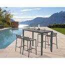 Meridian Maldives Grey Mesh And Rope Fabric Outdoor Patio Bar Stool IMAGE 10