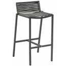  Meridian Maldives Grey Mesh And Rope Fabric Outdoor Patio Bar Stool IMAGE 1