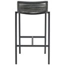  Meridian Maldives Grey Mesh And Rope Fabric Outdoor Patio Bar Stool IMAGE 3