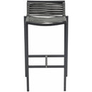 Meridian Maldives Grey Mesh And Rope Fabric Outdoor Patio Bar Stool IMAGE 4
