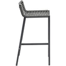  Meridian Maldives Grey Mesh And Rope Fabric Outdoor Patio Bar Stool IMAGE 5