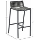  Meridian Maldives Grey Mesh And Rope Fabric Outdoor Patio Bar Stool IMAGE 8