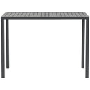  Meridian Maldives Grey Rectangle Aluminum Outdoor Patio Bar Table IMAGE 3