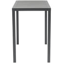  Meridian Maldives Grey Rectangle Aluminum Outdoor Patio Bar Table IMAGE 4