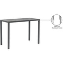  Meridian Maldives Grey Rectangle Aluminum Outdoor Patio Bar Table IMAGE 8