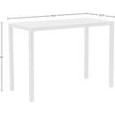  Meridian Maldives White Rectangle Aluminum Outdoor Patio Bar Table IMAGE 7