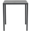  Meridian Maldives Grey Square Aluminum Outdoor Patio Bar Table IMAGE 3