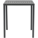  Meridian Maldives Grey Square Aluminum Outdoor Patio Bar Table IMAGE 4