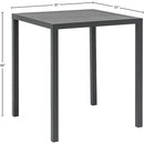  Meridian Maldives Grey Square Aluminum Outdoor Patio Bar Table IMAGE 7