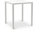  Meridian Maldives White Square Aluminum Outdoor Patio Bar Table IMAGE 1