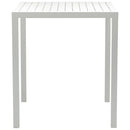  Meridian Maldives White Square Aluminum Outdoor Patio Bar Table IMAGE 4