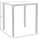  Meridian Maldives White Square Aluminum Outdoor Patio Bar Table IMAGE 7